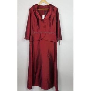 Burgundy Formal Beaded Cocktail Dress Evening Gown altered to size 16